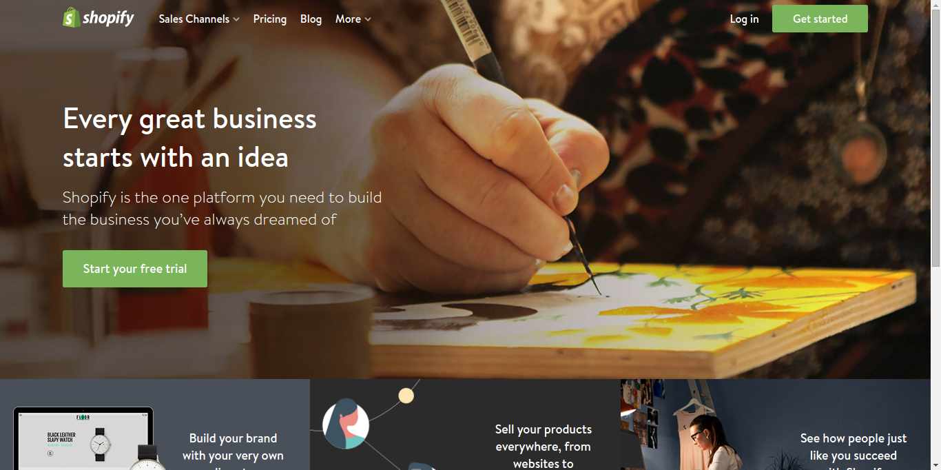 shopify landing page