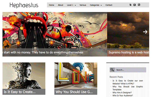 Hephaestus WordPress Theme