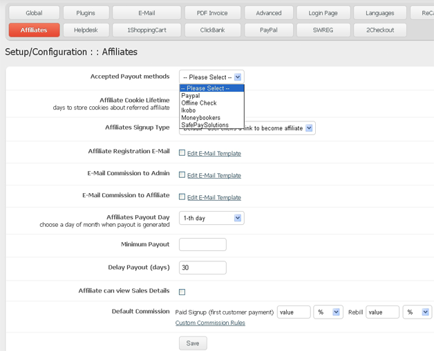 aMember Built-in Affiliate Program