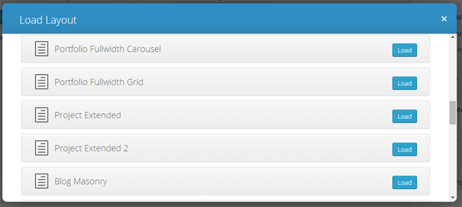 Load a Layout elegant themes divi