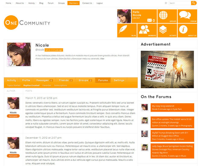 Great BuddyPress Themes-onecommunity1