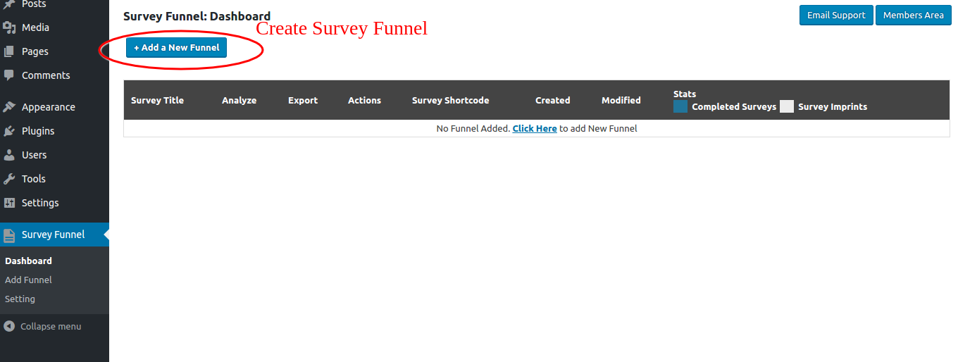 SurveyFunnel Premium Wordpress Plugin add_new_funnel