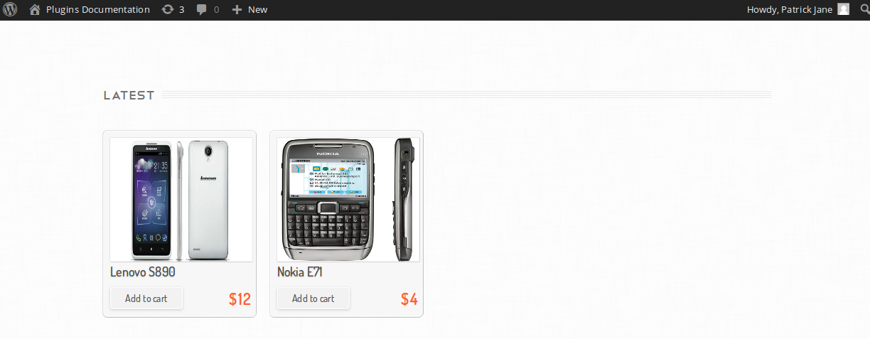 homepage products preview