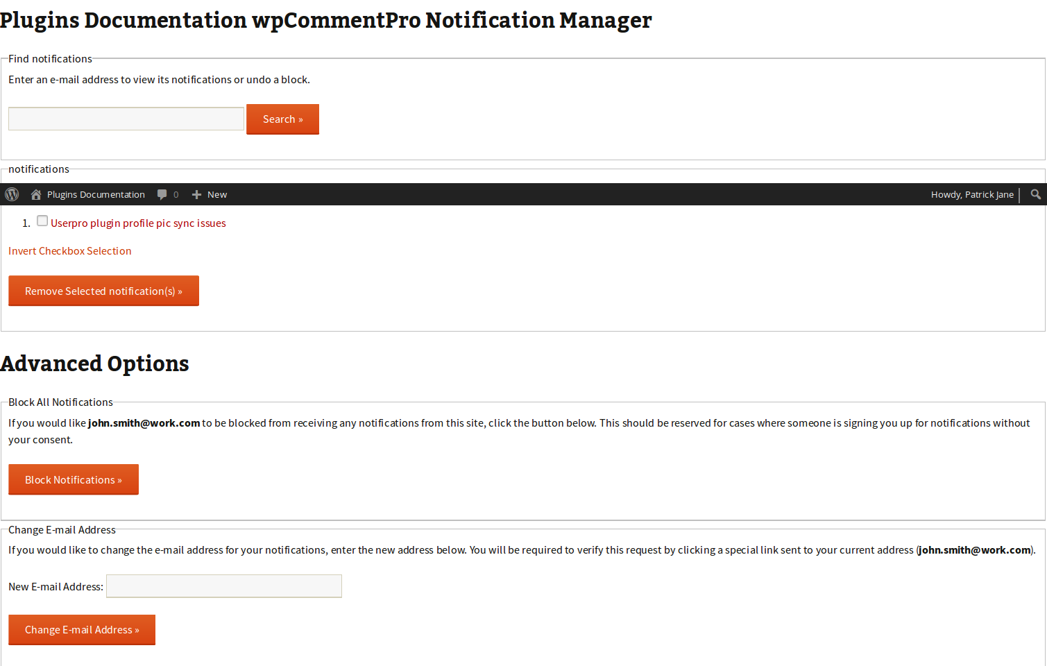 modify notifications
