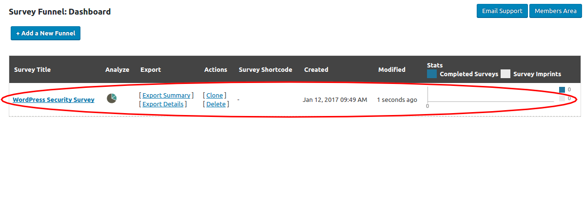 SurveyFunnel Premium Wordpress Plugin new_added_funnel