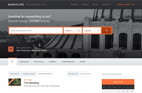 Nightlife Events Directory Theme