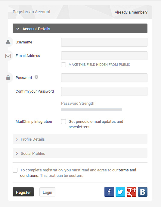 UserPro Registration Form