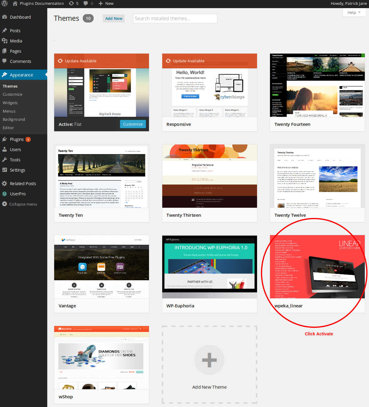 Activate Linear theme