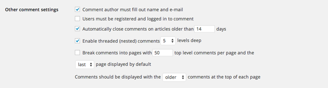 WordPress Discussion Settings