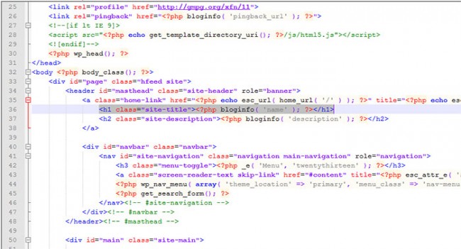WordPress Theme Header and Footer page2