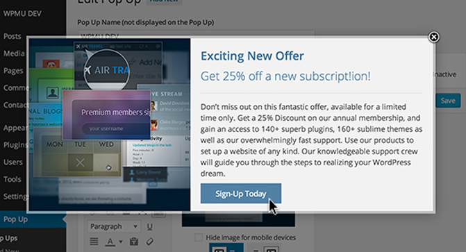 WordPress PopUp