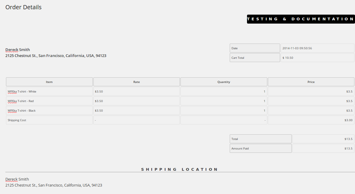WP Easy Shopping - Reports - preview