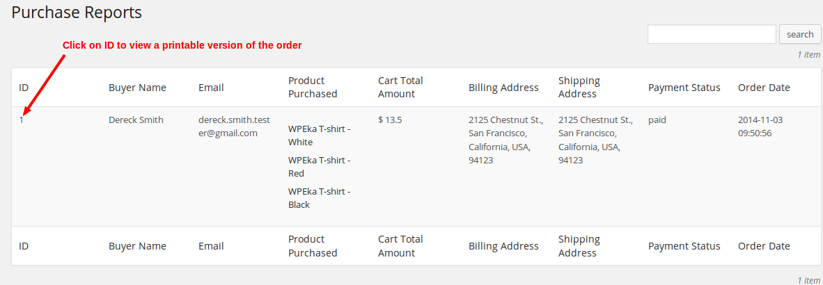 WP Easy Shopping - Reports