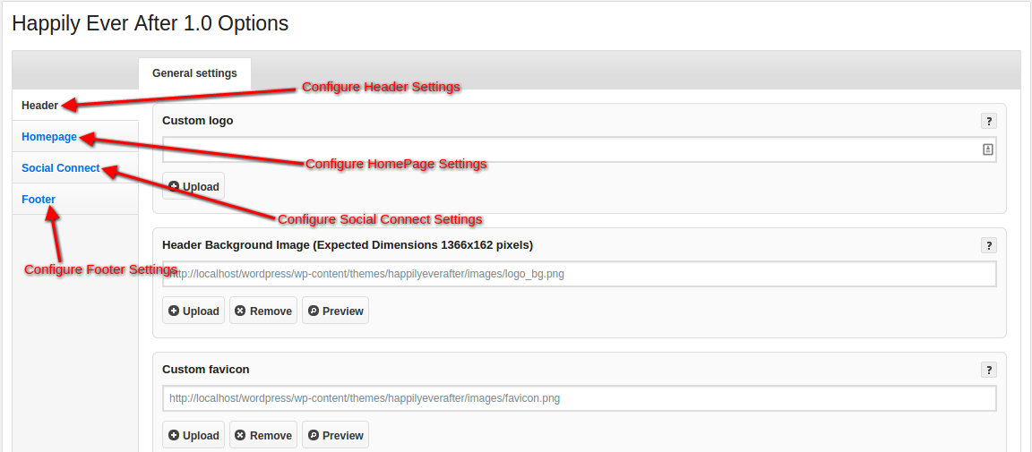 HEA General Settings