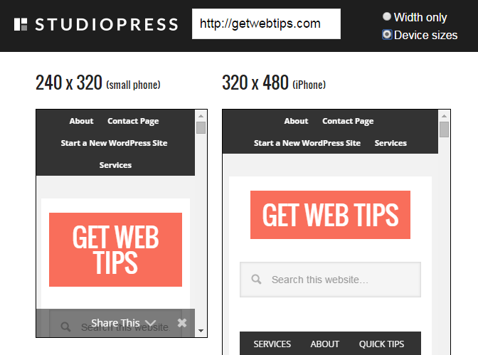 Responsive Testing Tools StudioPress