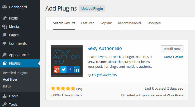 Install Sexy Author Bio