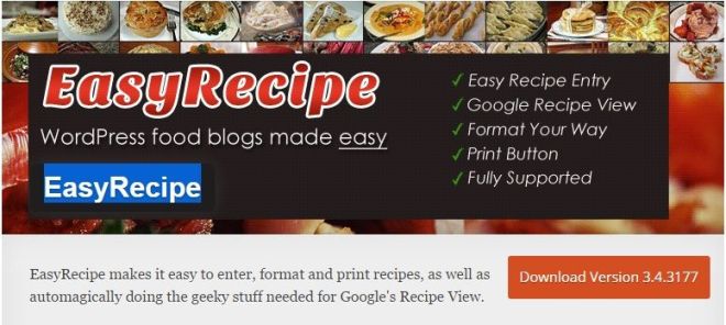 EasyRecipe Plugin