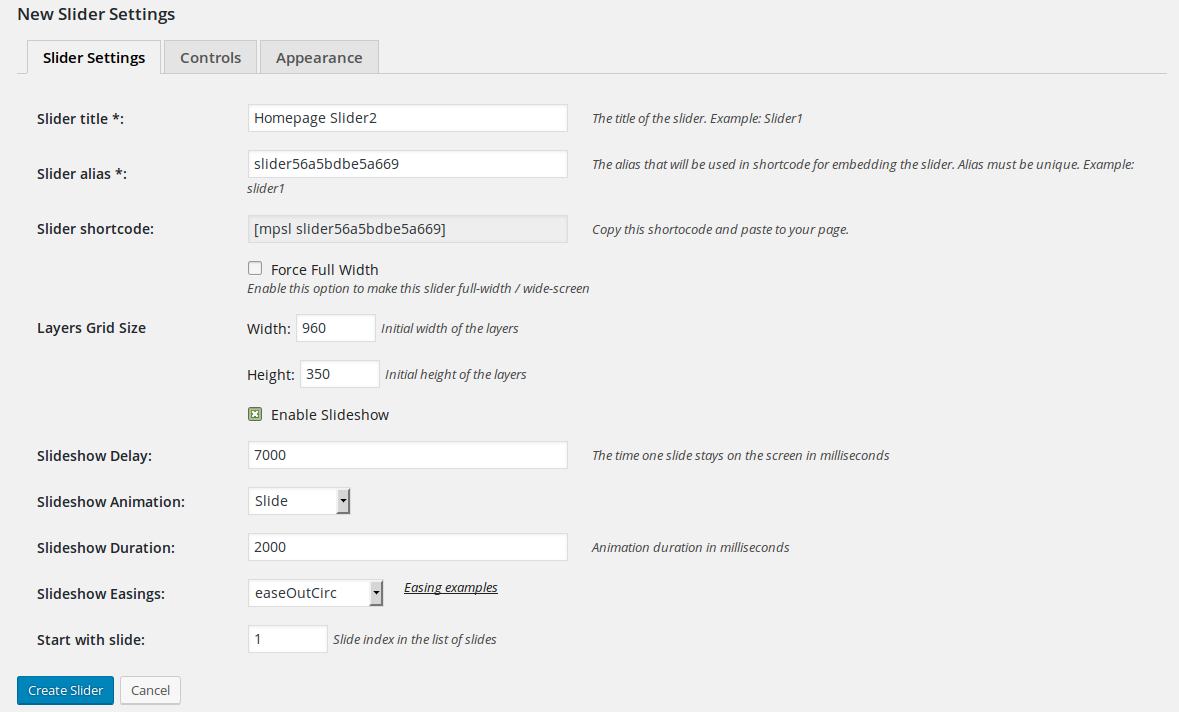 MotoPress Slider - New Slider Settings