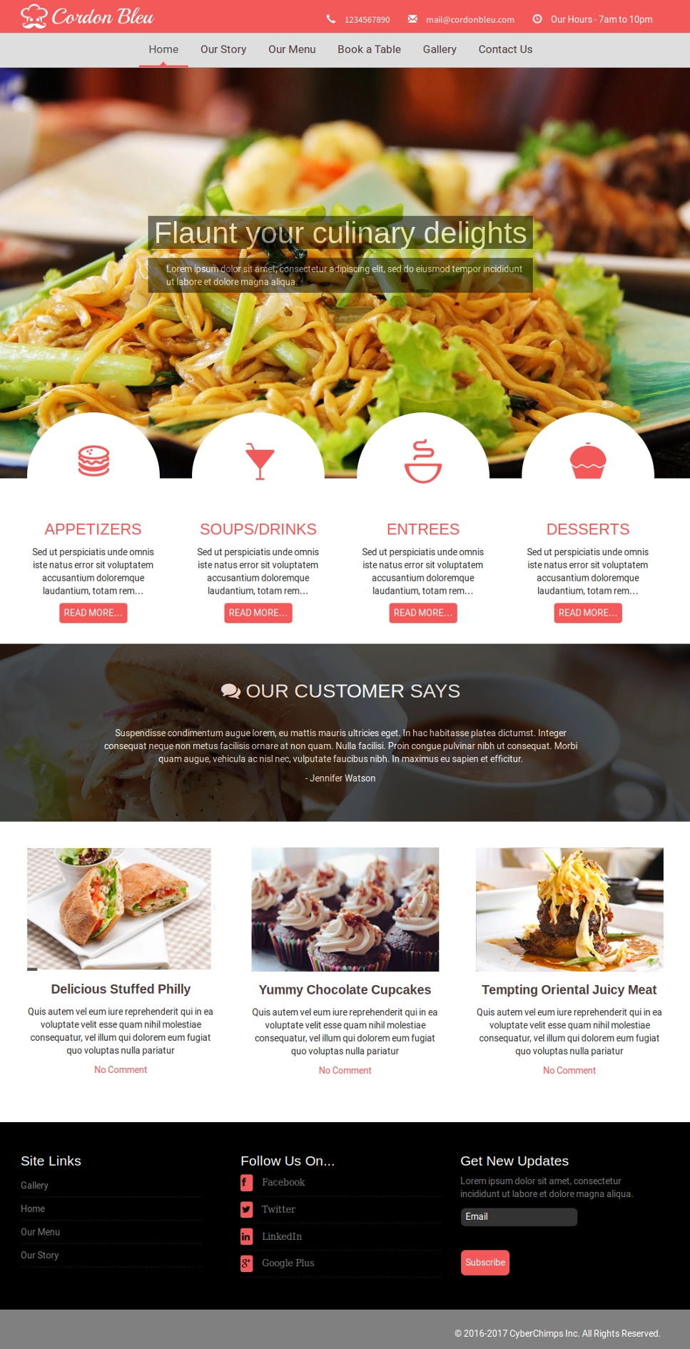 Cordon Bleu Premium Restaurant WordPress Theme by CyberChimps