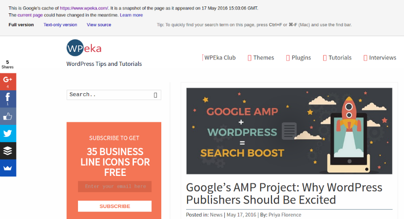 advanced google search tips and tricks 2016-Cache