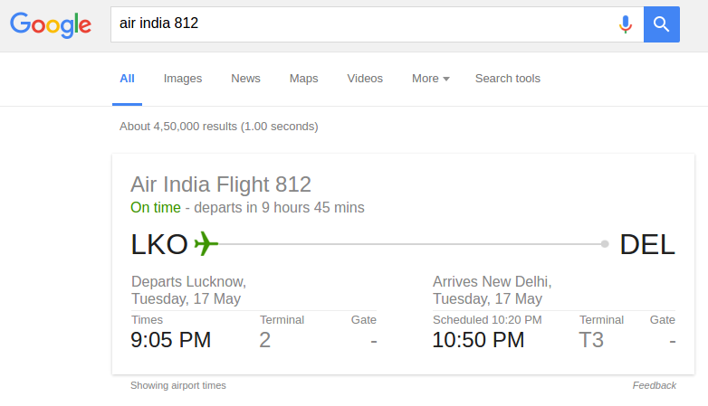 advanced google search tricks - Flight Search