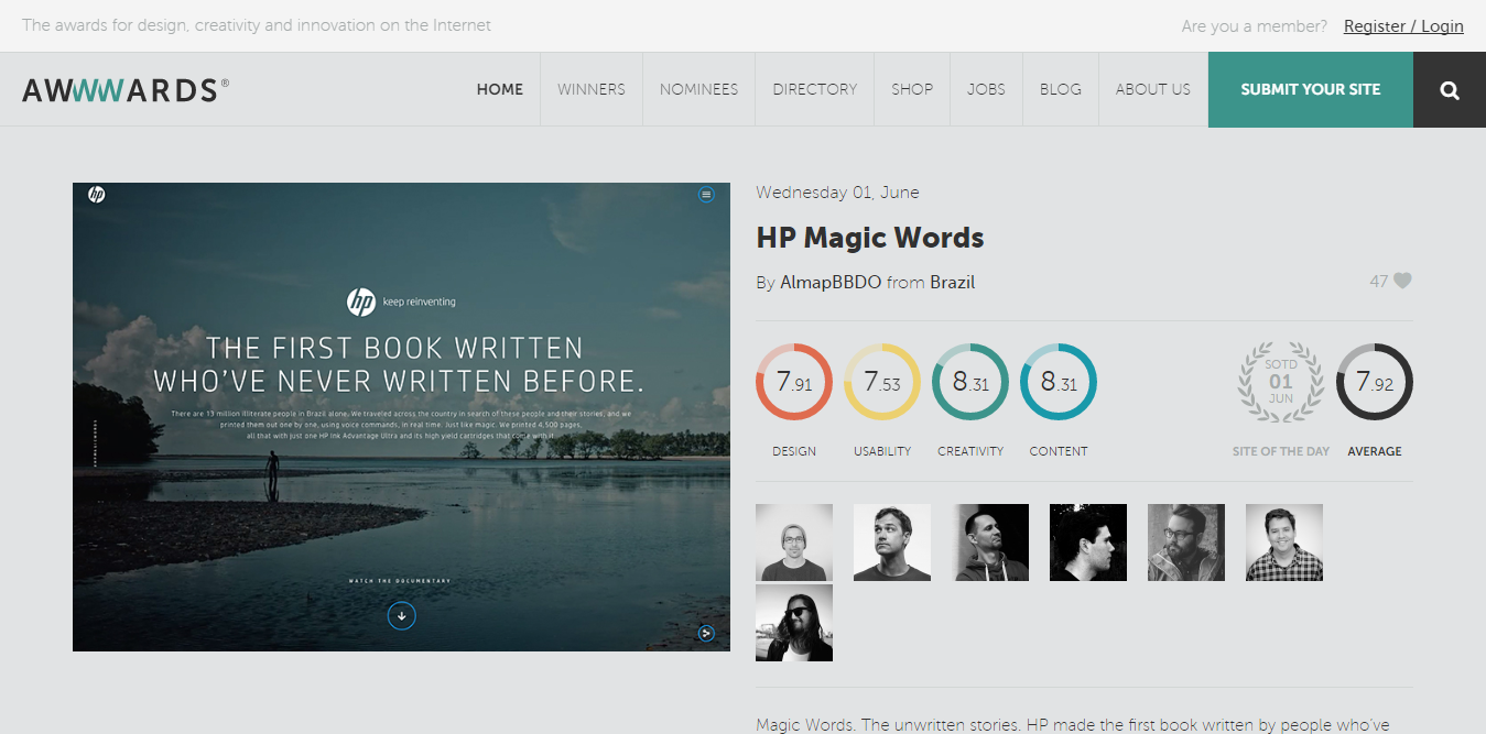 awwwards screenshot