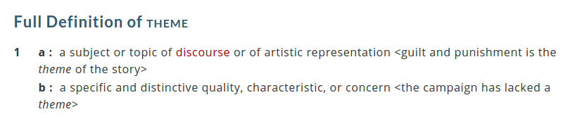 Merriam Webster Theme Definition
