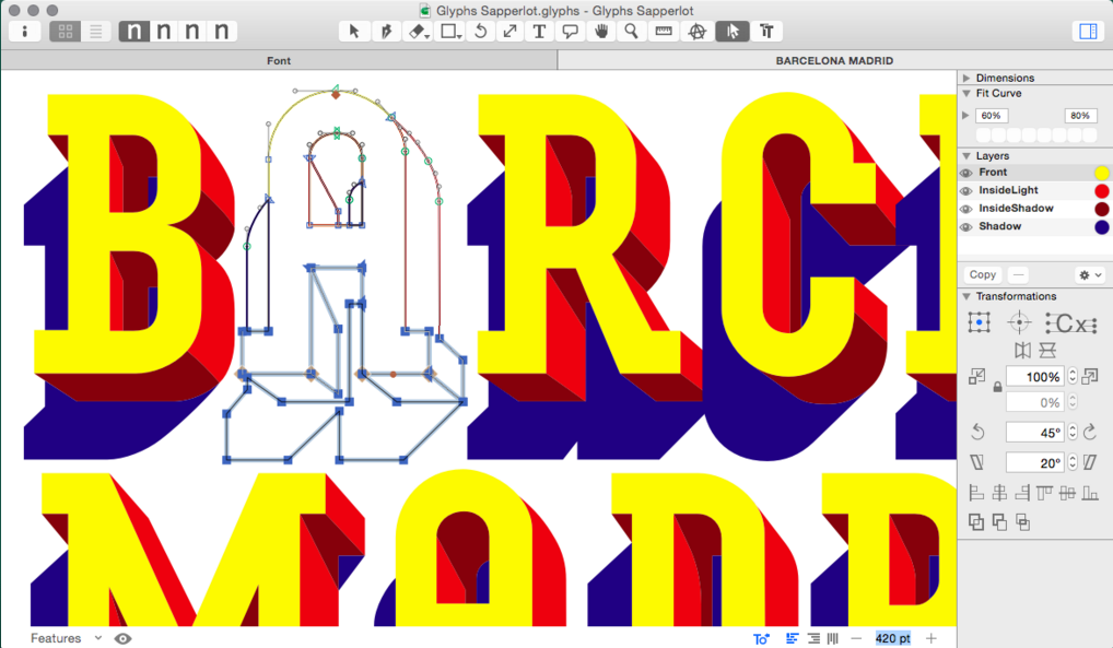 custom typeface glyphs