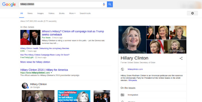 desktop search result
