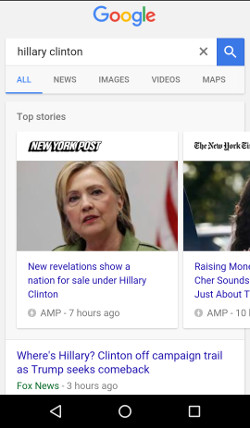 mobile search result