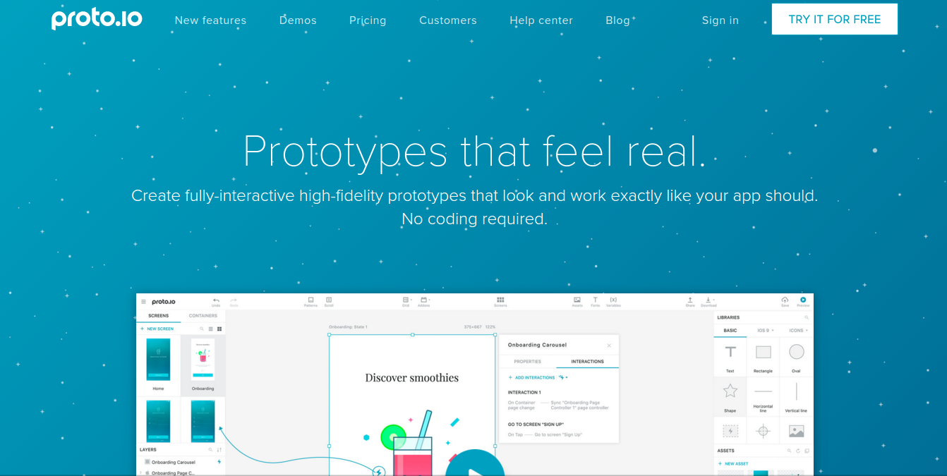 best web design tools- protoio