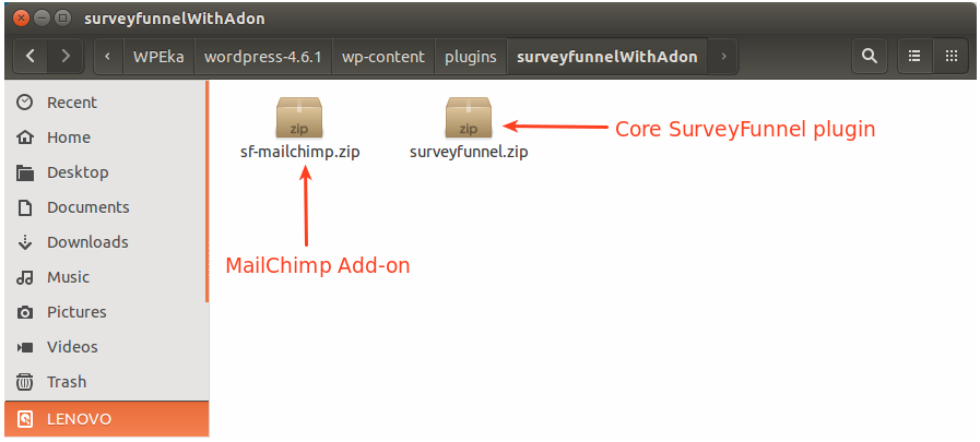 adding questionnaire plugin for WordPress- SurveyFunnel