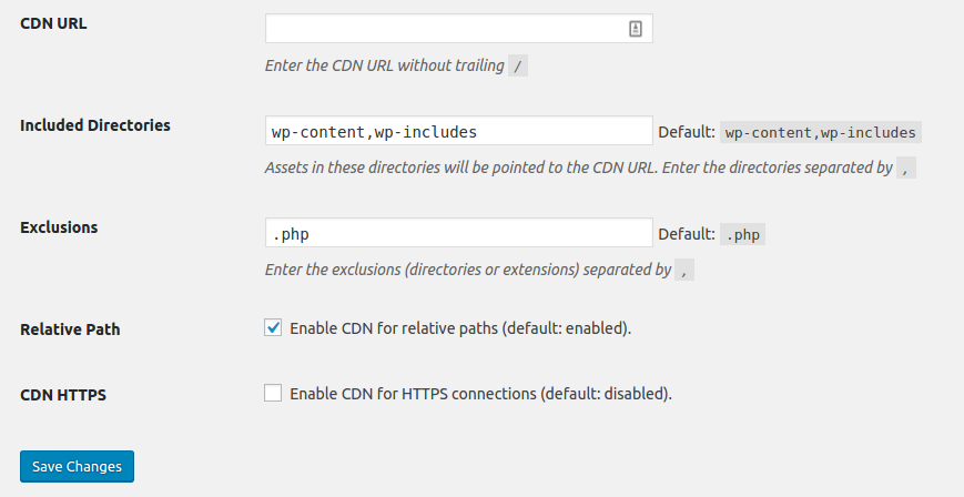 cdn enabler plugin settings