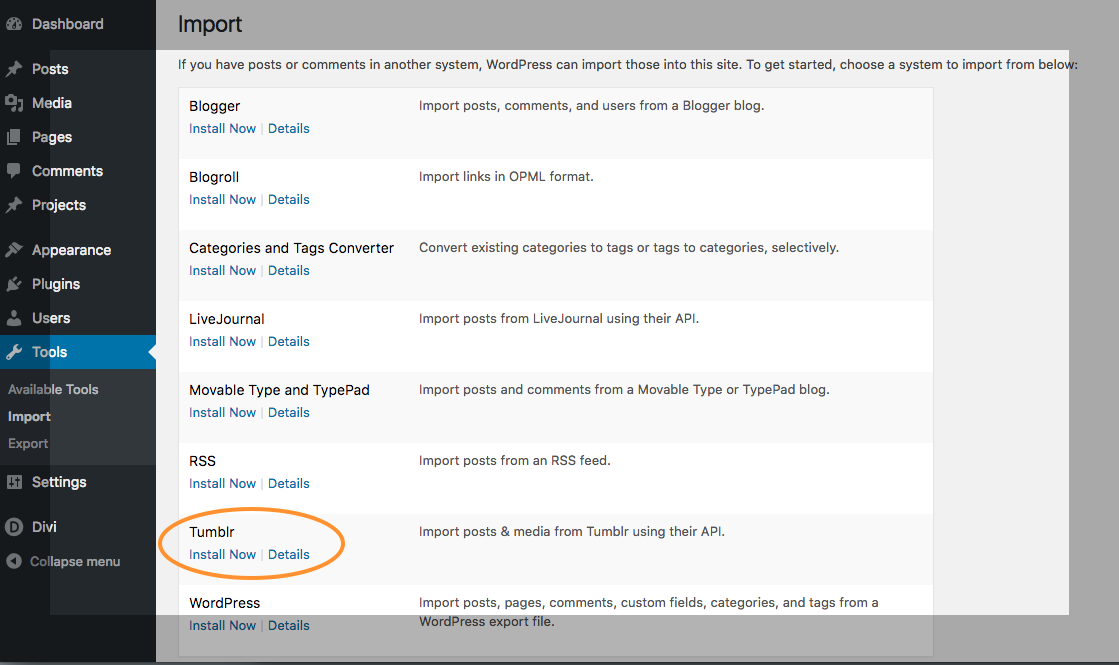 choosing-tumblr-from-list-of-platforms