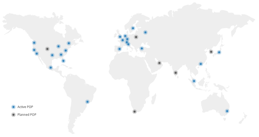 keycdn POP server locations - wordpress site speed