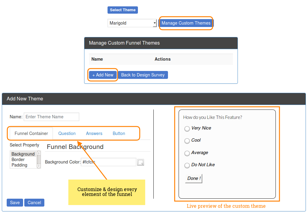 SurveyFunnel - Custom themes