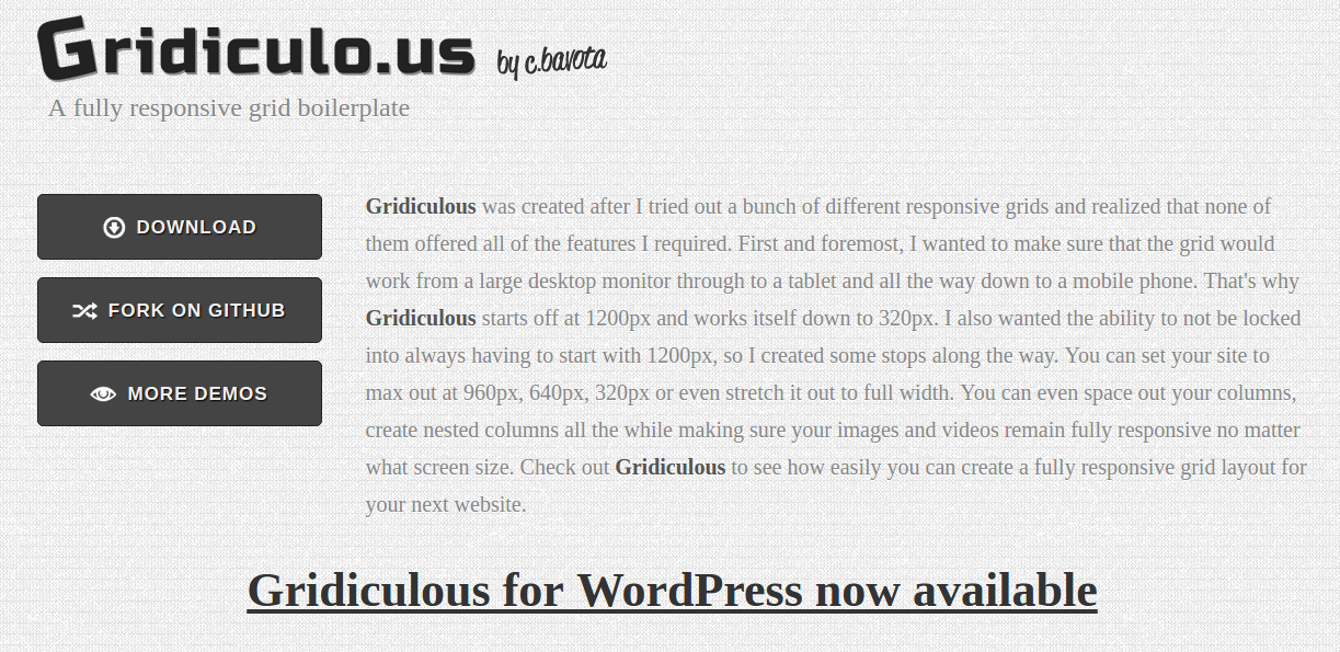 best CSS3 frameworks 2016-17 : Gridiculous
