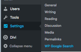 wp-google-search-in-settings