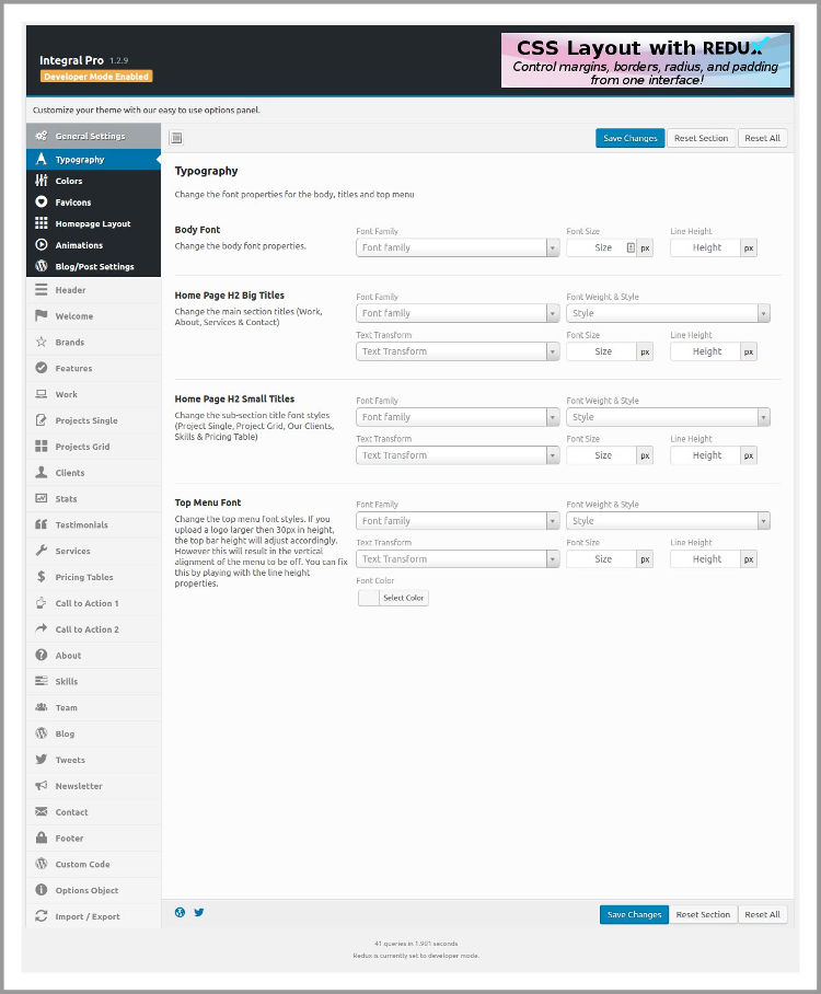 integral theme customizer