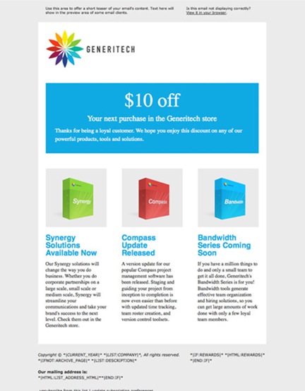 mail design example from mailchimp