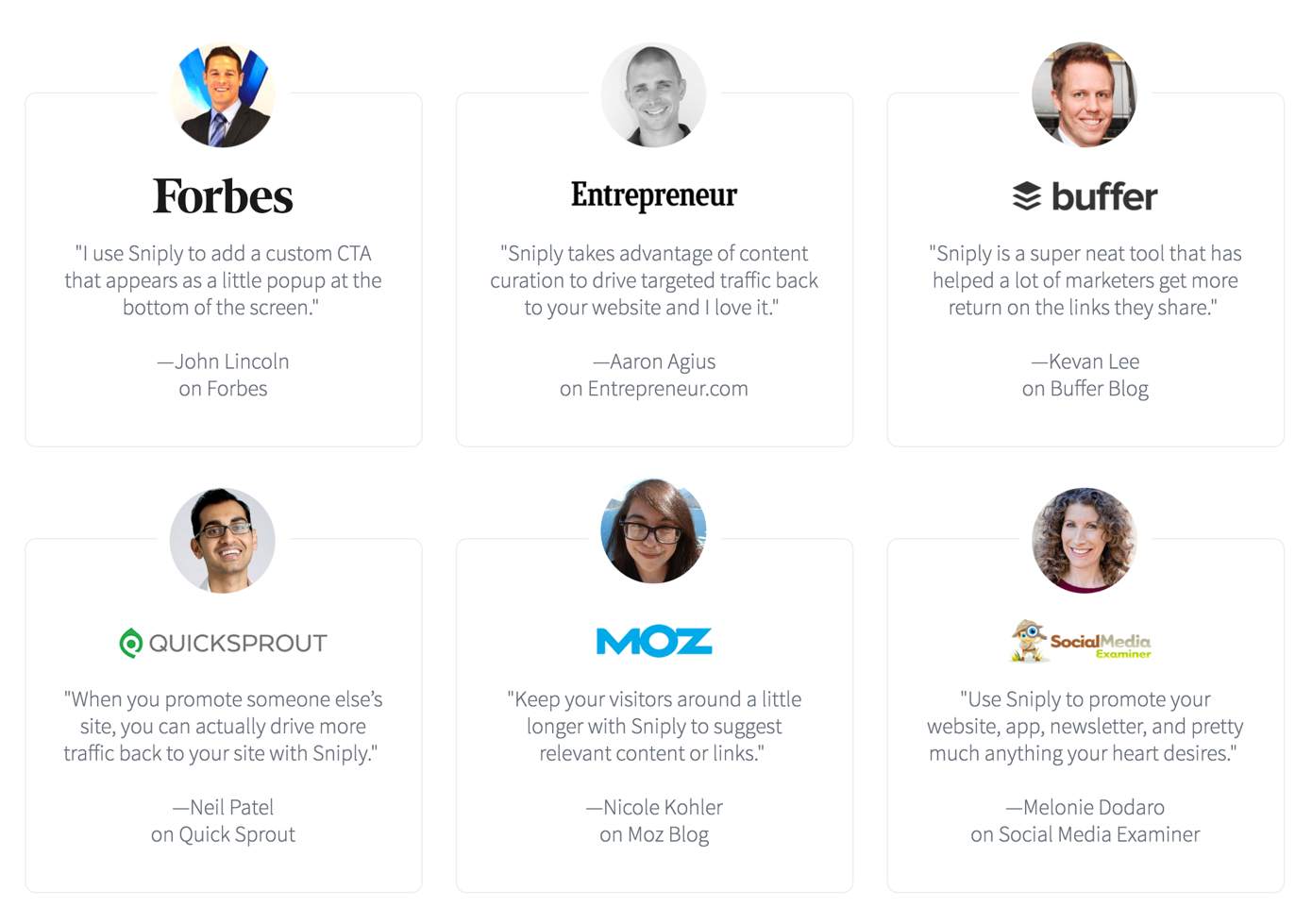 Sniply Testimonials | WordPress Testimonial Plugin