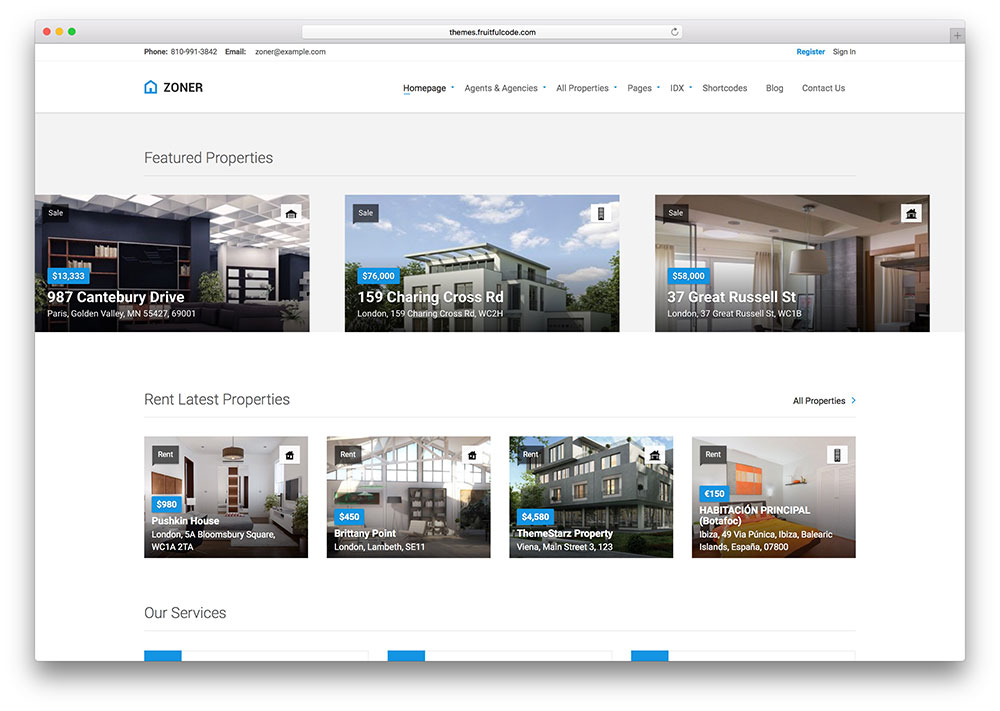 Zoner | Real Estate WordPress Themes
