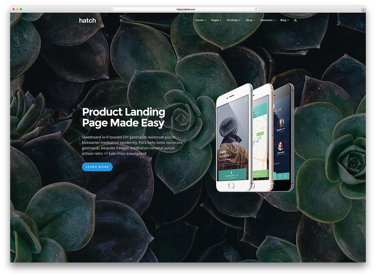 Landing Page WordPress Themes | Hatch