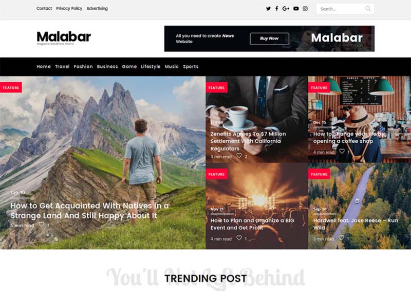 Best WordPress Gaming Themes 2017 | Malabar