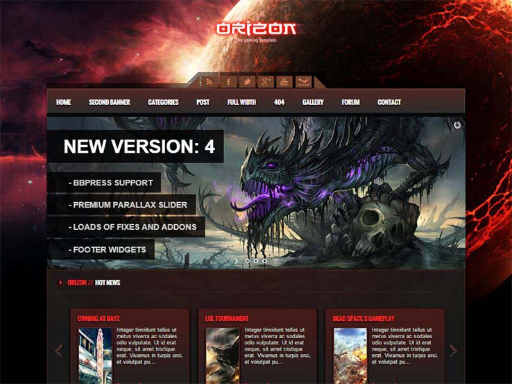 Best WordPress Gaming Themes 2017 | Orizon