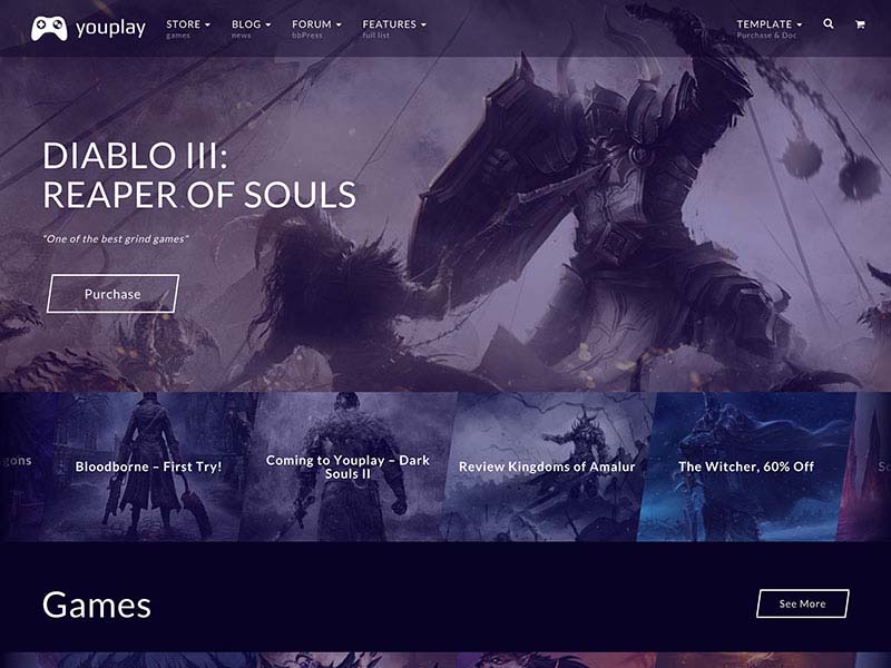 WordPress Gaming Themes | YouPlay