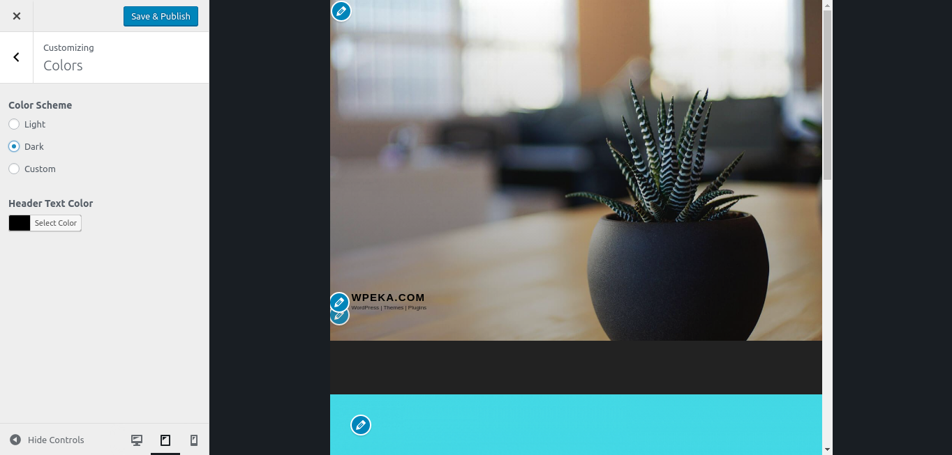 Twenty Seventeen theme | dark colour