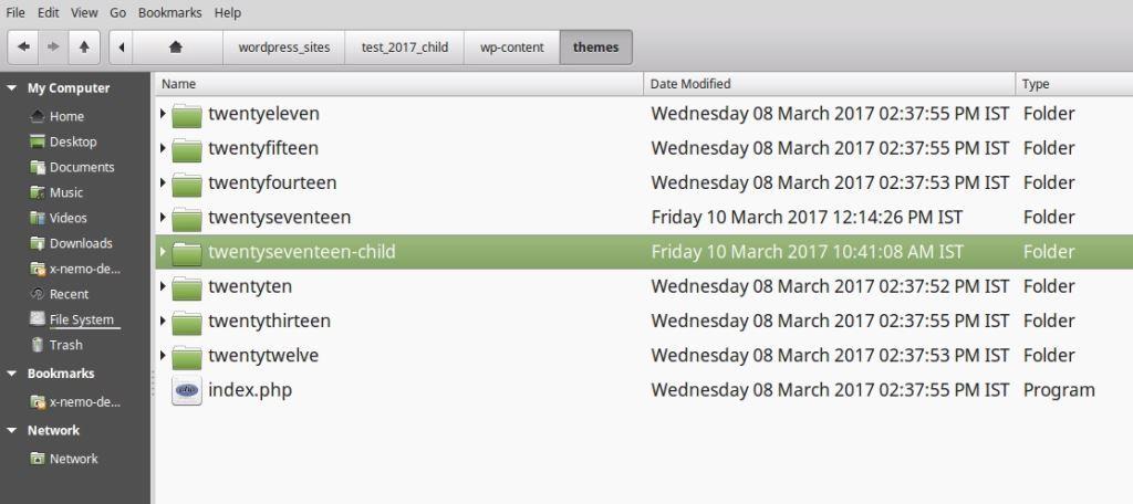 Twenty Seventeen theme | folder structure