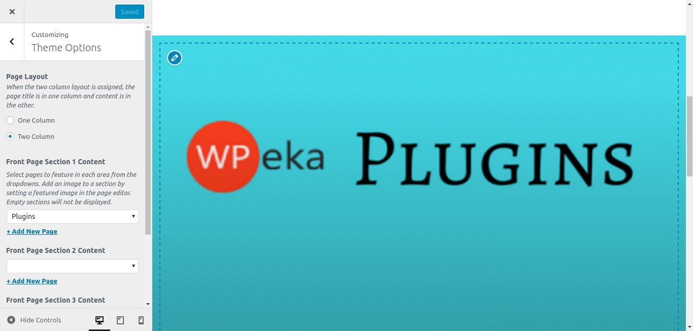 Twenty Seventeen theme | Theme Options