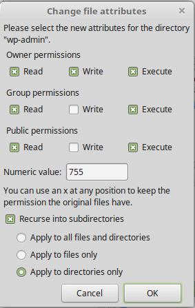 change file attributes